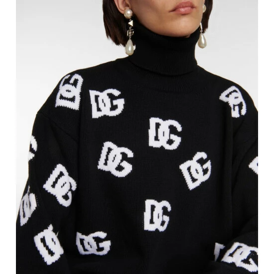 Dolce&Gabbana Jacquard Turtleneck Wool Sweater - Image 3