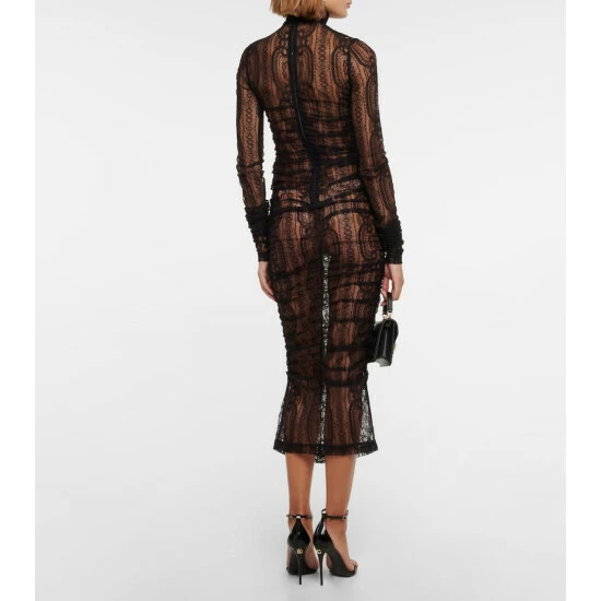 Dolce&Gabbana Lace Mockneck Midi Dress - Image 2