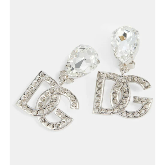 Dolce&Gabbana DG Embellished Clip-on Earrings - Image 3