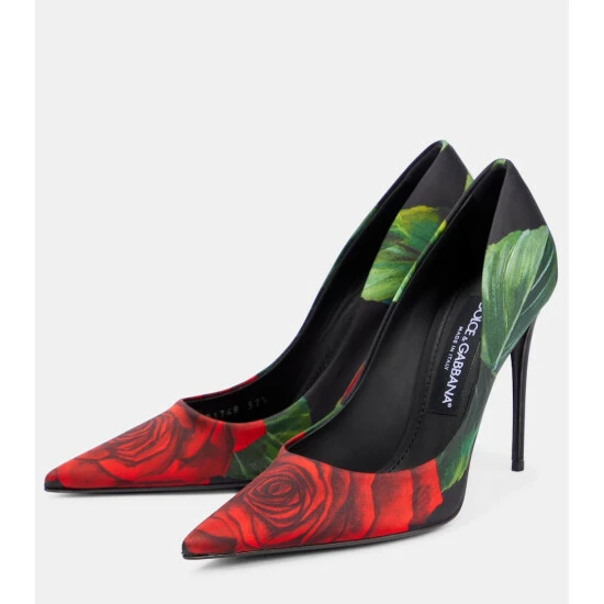 Dolce&Gabbana Lollo Floral Jersey Pumps - Image 4
