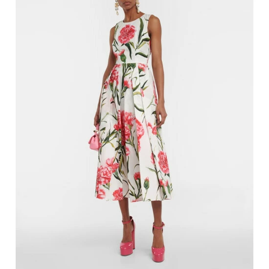 Dolce&Gabbana Printed Cotton Midi Dress