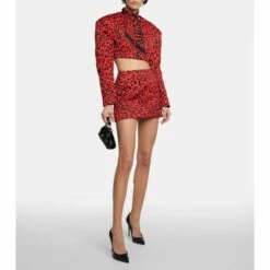 Dolce&Gabbana Leopard-print Brocade Miniskirt