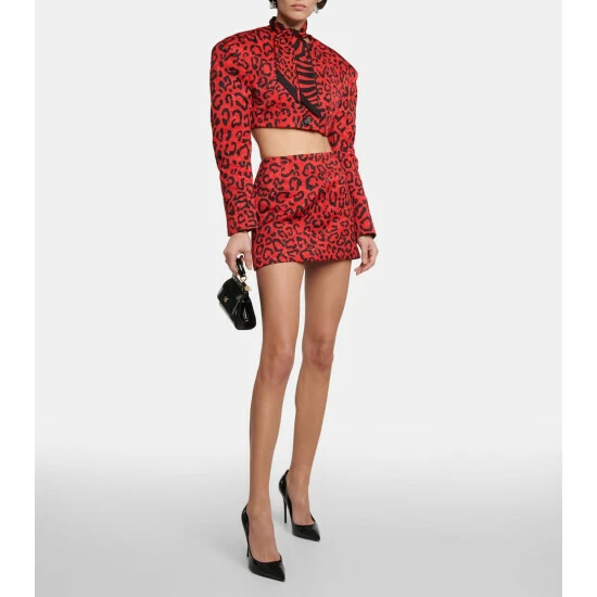 Dolce&Gabbana Leopard-print Brocade Miniskirt
