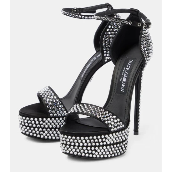 Dolce&Gabbana Kiera Embellished Platform Sandals - Image 4