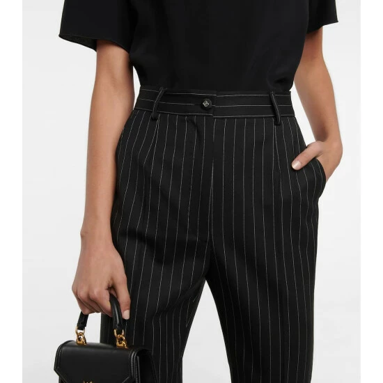 Dolce&Gabbana High-rise Pinstripe Wool-blend Pants - Image 3
