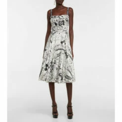 Dolce&Gabbana Printed Silk-blend Midi Dress