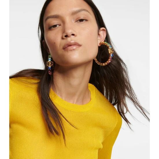 Dolce&Gabbana Crystal-embellished Logo Earrings - Image 2