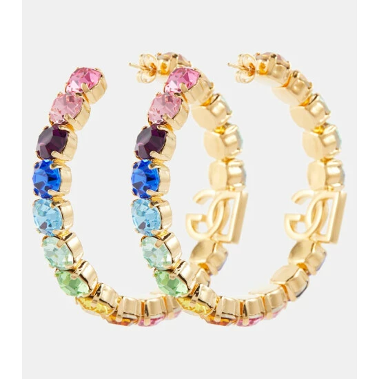 Dolce&Gabbana Crystal-embellished Logo Earrings - Image 4