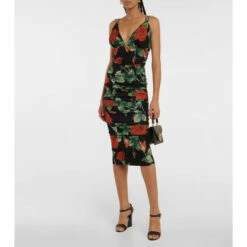 Dolce&Gabbana Floral Silk-blend Charmeuse Midi Dress