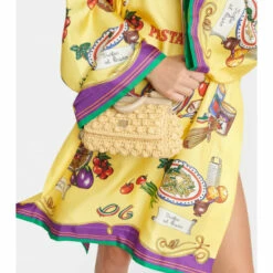 Dolce&Gabbana Sicily Small Leather And Raffia Shoulder Bag