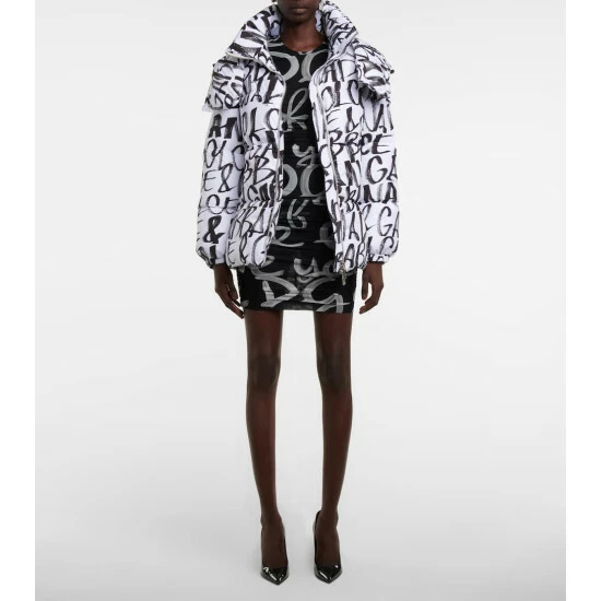 Dolce&Gabbana Logo Printed Nylon Puffer Jacket