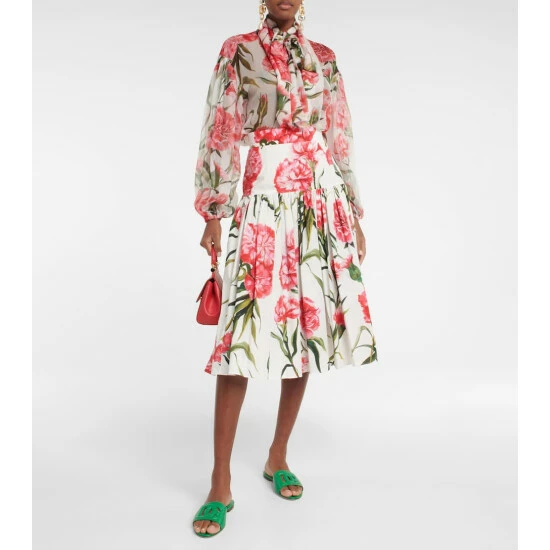 Dolce&Gabbana Logo Cutout Leather Slides