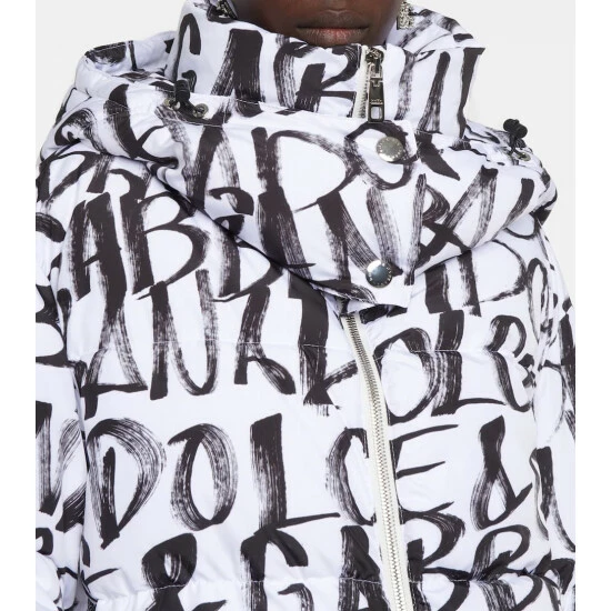 Dolce&Gabbana Logo Printed Nylon Puffer Jacket - Image 3