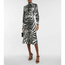 Dolce&Gabbana Zebra-print Cady Midi Skirt
