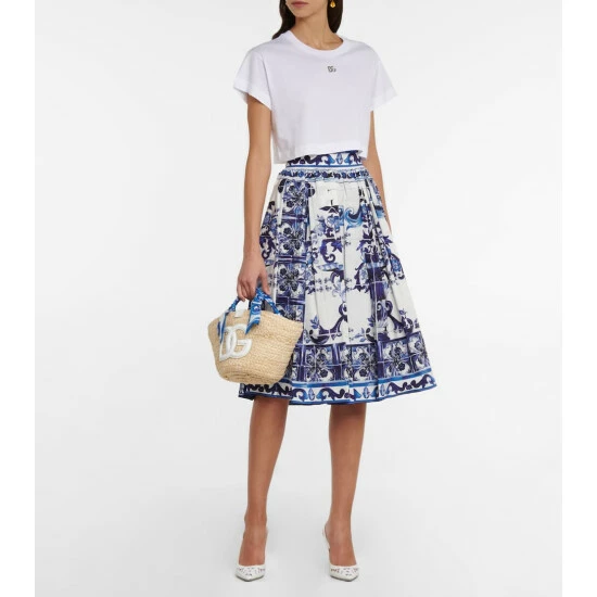 Dolce&Gabbana Embellished Cotton Cropped T-shirt