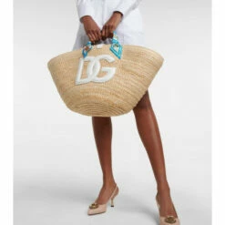 Dolce&Gabbana Kendra Logo Straw Tote