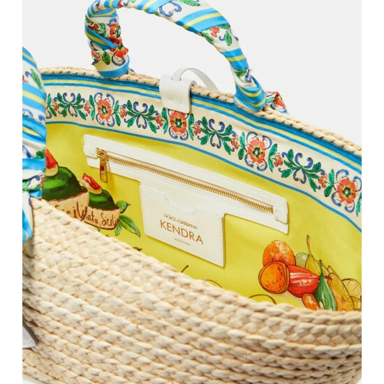 Dolce&Gabbana Kendra Logo Straw Tote - Image 2