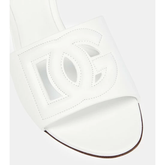 Dolce&Gabbana Leather Cut-out Logo Sandals - Image 5
