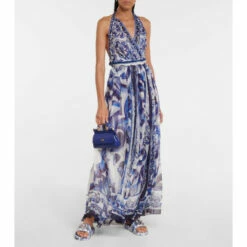 Dolce&Gabbana Printed Leather Platform Logo Slides