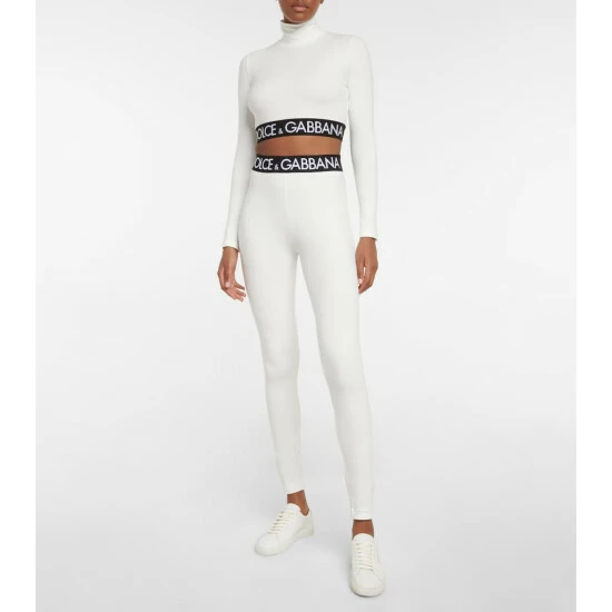 Dolce&Gabbana Logo Cotton-blend Crop Top