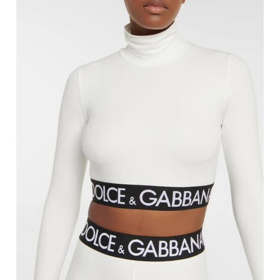 Dolce&Gabbana Logo Cotton-blend Crop Top - Image 3
