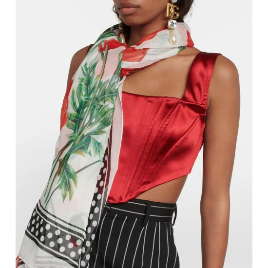 Dolce&Gabbana Floral Silk Scarf - Image 2