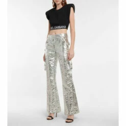 Dolce&Gabbana Laminated Brocade Cargo Pants