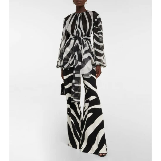 Dolce&Gabbana Zebra-print Belted Blouse