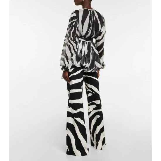 Dolce&Gabbana Zebra-print Belted Blouse - Image 2
