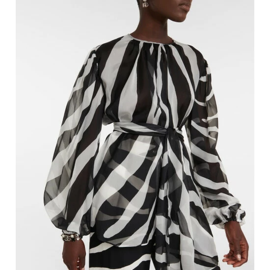 Dolce&Gabbana Zebra-print Belted Blouse - Image 3