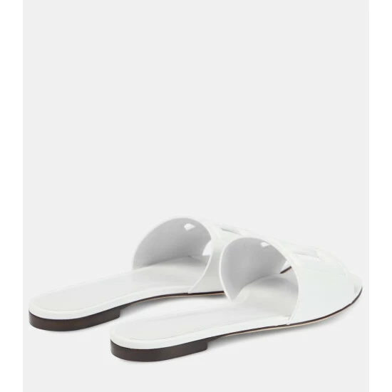 Dolce&Gabbana Logo Cutout Leather Slides - Image 2