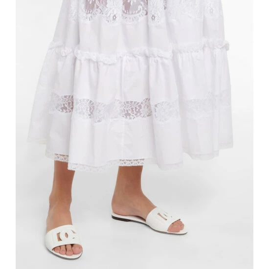 Dolce&Gabbana Logo Cutout Leather Slides - Image 3