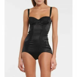 Dolce&Gabbana Silk-blend Satin And Lace Bodysuit