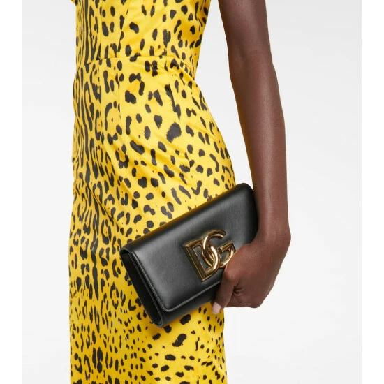 Dolce&Gabbana 3.5 Logo Leather Clutch