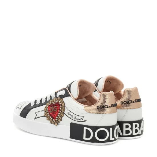 Dolce&Gabbana Portofino Leather Sneakers - Image 2