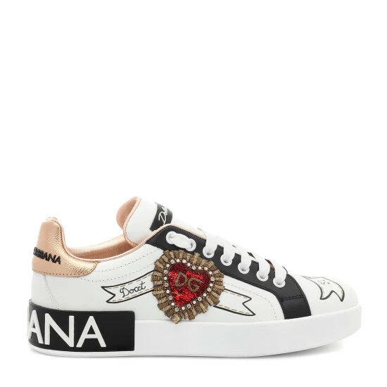 Dolce&Gabbana Portofino Leather Sneakers - Image 4