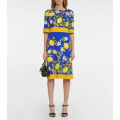 Dolce&Gabbana Printed Silk-blend Midi Dress