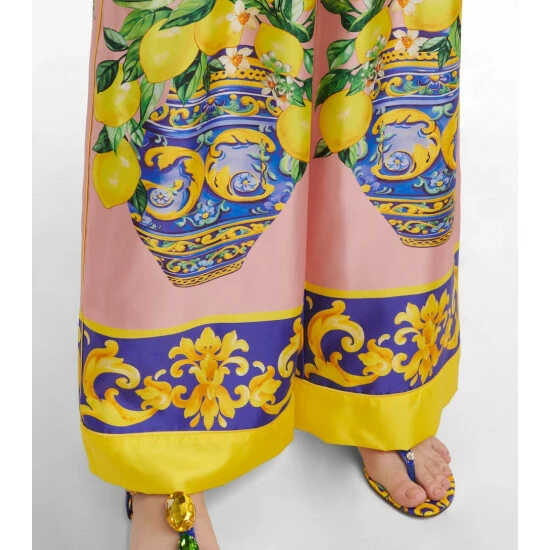 Dolce&Gabbana Printed High-rise Palazzo Pants - Image 4