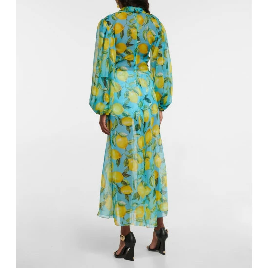 Dolce&Gabbana Printed Silk Chiffon Midi Dress - Image 2
