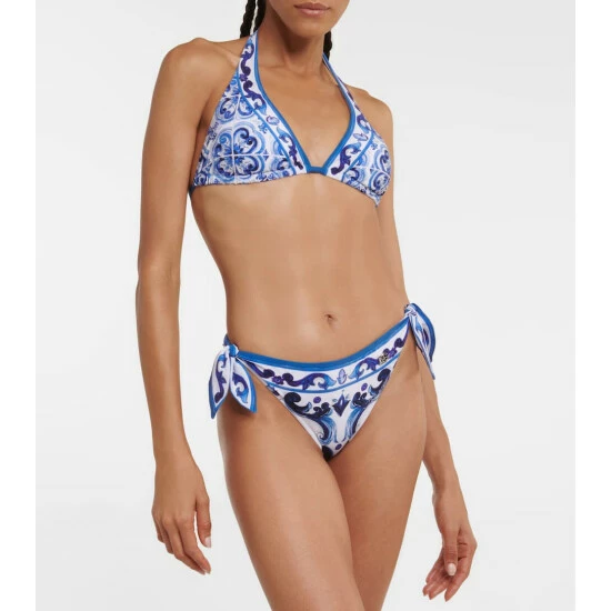 Dolce&Gabbana Printed Halterneck Bikini