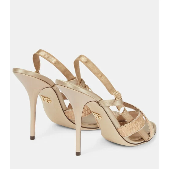 Dolce&Gabbana Keira Satin And Leather Sandals - Image 2