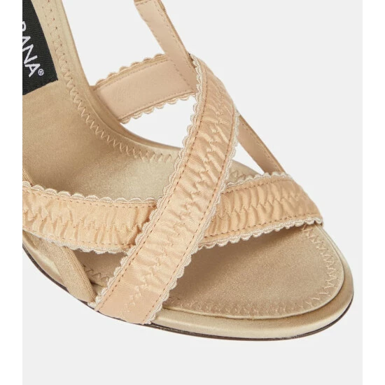 Dolce&Gabbana Keira Satin And Leather Sandals - Image 5