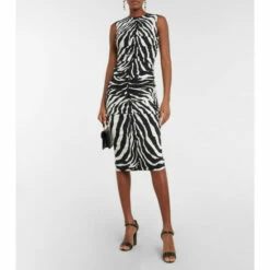 Dolce&Gabbana Zebra-print Cady Midi Dress