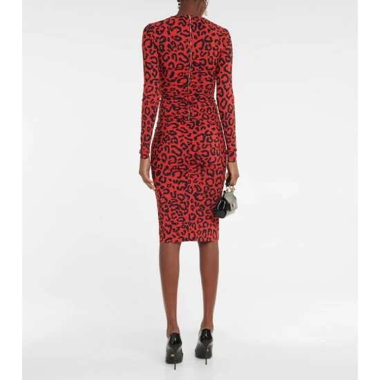 Dolce&Gabbana Leopard-printed Jersey Minidress - Image 2