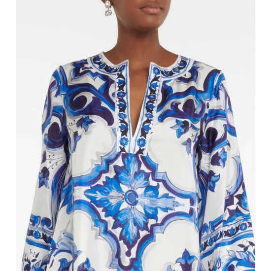 Dolce&Gabbana Printed Silk Twill Kaftan - Image 3
