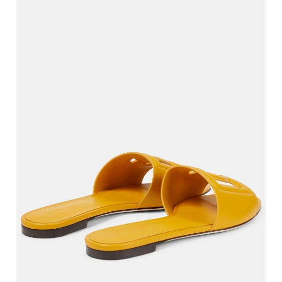 Dolce&Gabbana Logo Cutout Leather Sandals - Image 2