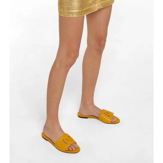 Dolce&Gabbana Logo Cutout Leather Sandals - Image 3