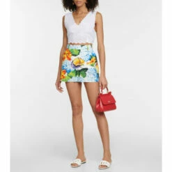 Dolce&Gabbana Embroidered Linen And Silk Crop Top