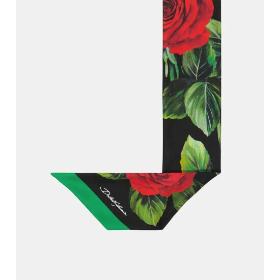 Dolce&Gabbana Floral Silk Twill Scarf - Image 4