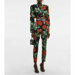 Dolce&Gabbana Floral Silk-blend Charmeuse Leggings